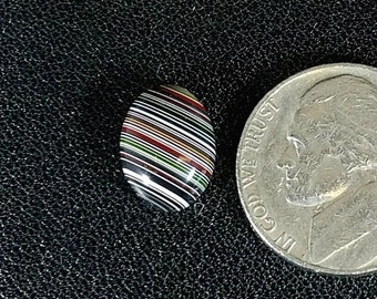 Fordite Cabochon, TINY, 12.1 x 9.2 mm, Metalsmith Ring Stone, Jewelers Gemstone