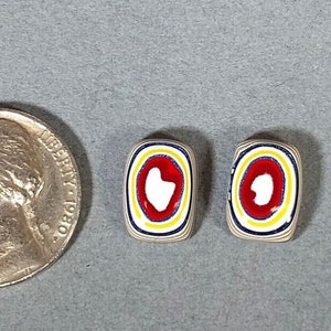 Fordite Cabochons in Small Rectangles Fordite Cabochon Pair for Making Earrings image 1