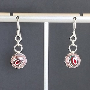 Fordite Earring, Sterling Silver, Motor City Agate, Fordite Jewelry, Fordite Set, Colorful Earring, Ohio Gift