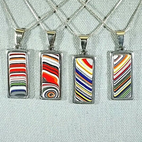 Fordite Necklace, Choose Yours! Bright Colorful Necklace, Motor City Agate, Fordite Jewelry