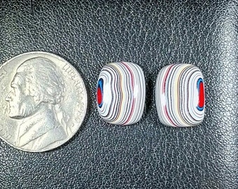 Fordite Cabochon Set, SMALL Cabochons, Cabochon Pair, Polished Fordite, Jewelry Making Stones