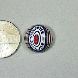 Fordite Cabochon, Domed Round With Rad Patterns, Polished Fordite, Fordite Gemstone