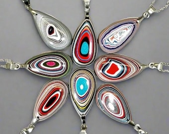 Fordite Necklace, Pick Your Color Option, Ohio and Detroit Motor Agate
