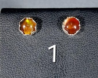 Fire Agate, Sterling Stud Earring, Choose Your Pair, Agate Earring, USA Handmade, Small Business, Fire Agate Jewelry