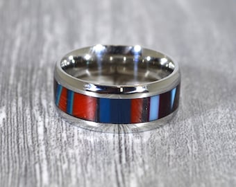 Surfite Ring, Size 6 3/4, Stainless Steel Band, Surf Board Ring, Surfing Gift, Beach Lover Gift