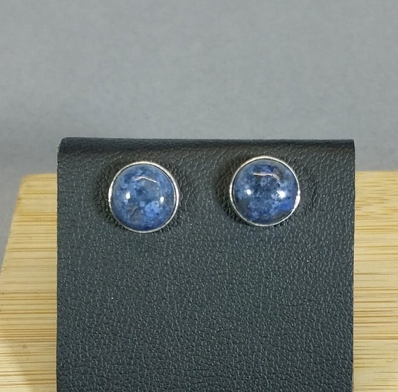 Dumortierite Stud Earring, Solid Silver Blue Quartz Earrings, Quartz Stud,  Quartz Post Earring, Deep Blue Natural Stone Earrings - Etsy