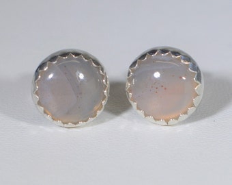 Lake Superior Agate Earring, Solid Silver, Silver Lake Superior Agate Post Earring, Agate Stud Earring, Lake Superior Agate