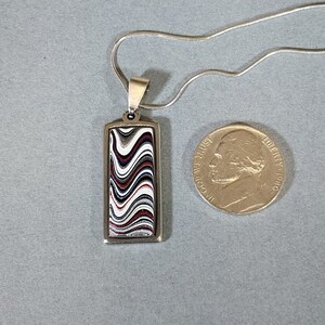 Fordite Necklace Michigan Fordite in a Rectangular Setting Gift for Him or Her image 3