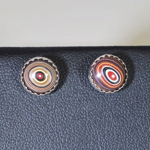 Fordite Earring, Silver Solid 925, Kentucky Fordite, Beautiful Colors and Patterns, Fordite Stud, Fordite Post Earring