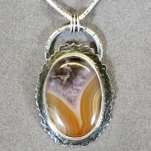 Lake Superior Agate, Ultra Rare Amethyst Smokey Geode! Sterling Silver Artisan Made, Special Gift for Her, Minnesota Gift, Minnesota Agate