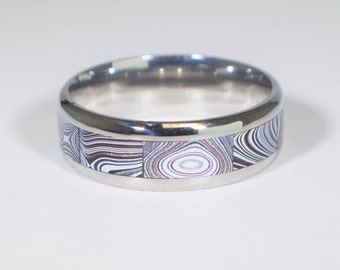 Fordite Ring, Size 13, Michigan Fordite Ring, Authentic Automotive Fordite, Fordite Jewelry, Unisex Fordite Ring, Fordite