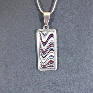 Fordite Necklace Michigan Fordite in a Rectangular Setting Gift for Him or Her image 2