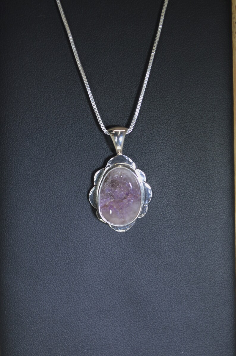Amethyst Geode Necklace, Solid Sterling Silver, Thunder Bay Amethyst, Lake Superior Region, Natural Geode Necklace image 3