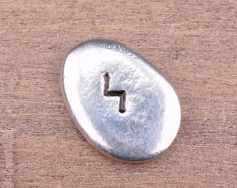 Rune Stone, Sowilo Rune Pocket Charm, Success Charm, Sun Rune, Worry Stone