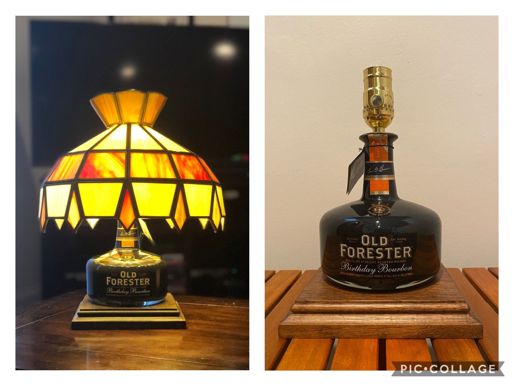 Vieille Lampe De Bouteille De Whisky De Bourbon Danniversaire Etsy