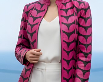 Handmade Leather Leaf Jacket - Lightweight Lambskin, All Seasons