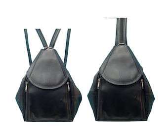 Zaino in pelle da donna, antifurto, con tracolla regolabile.
