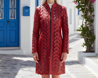 Handmade Leather Leaf Jacket: Soft Lambskin, All Seasons