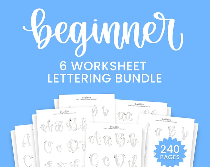 Featured listing image: Beginner Lettering Worksheet Bundle