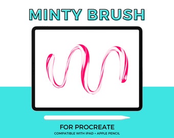 Minty Brush Pen | Procreate Lettering Brush | Digital Hand Lettering & Modern Calligraphy | Compatible with the Procreate App for Ipad