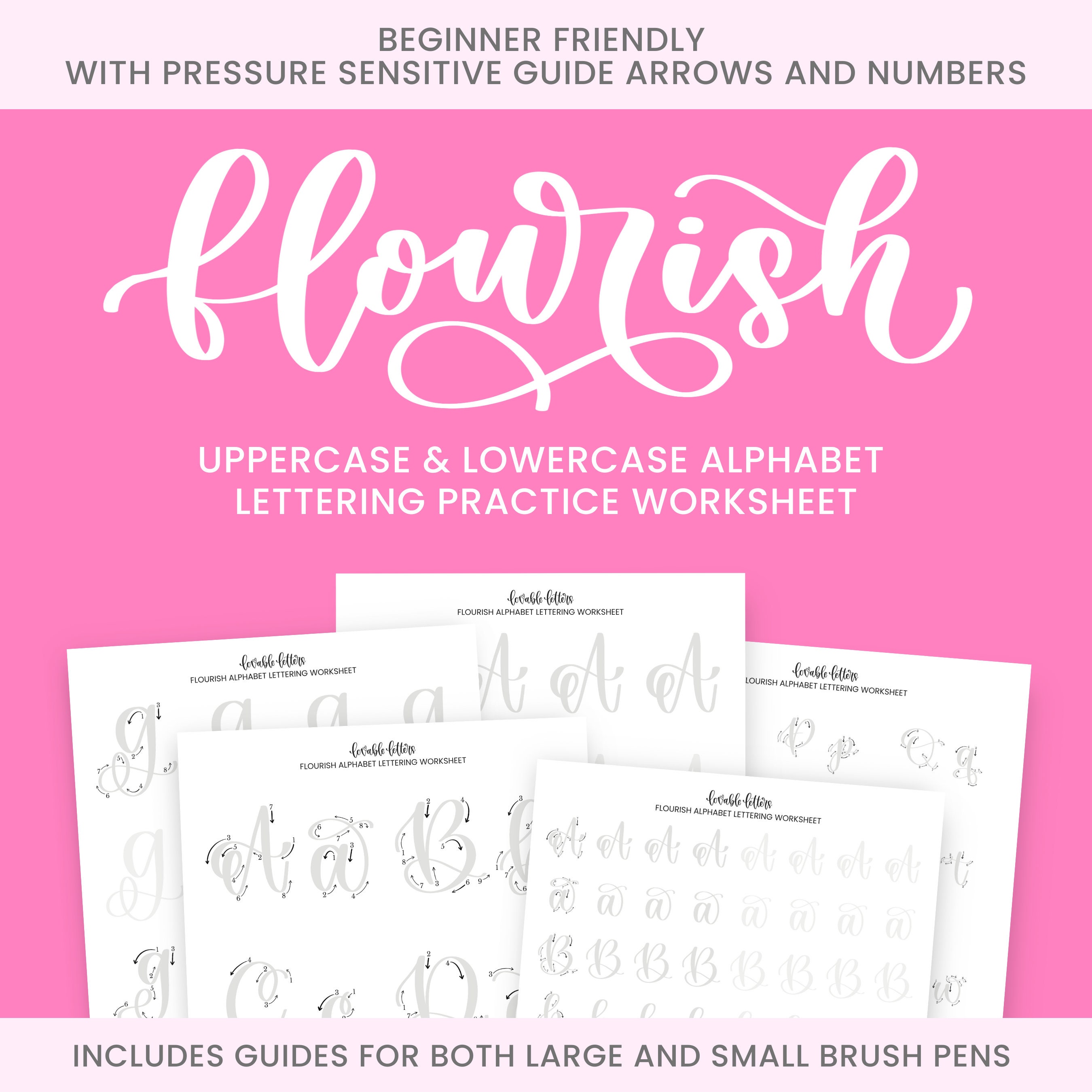 Flourish Alphabet Lettering Worksheet