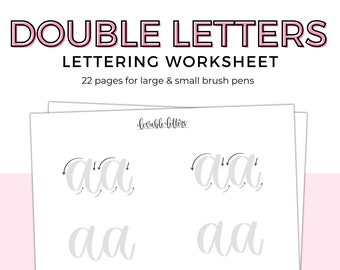 Calligraphy Double Letters - Etsy