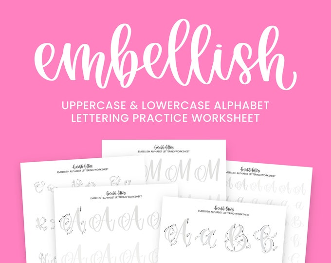 Featured listing image: Embellish Alphabet Lettering Worksheet