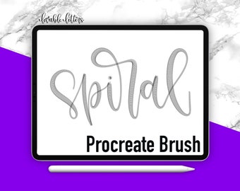 Spiral Brush Pen | Procreate Lettering Brush | Digital Hand Lettering & Calligraphy | Works with the Procreate App for iPad