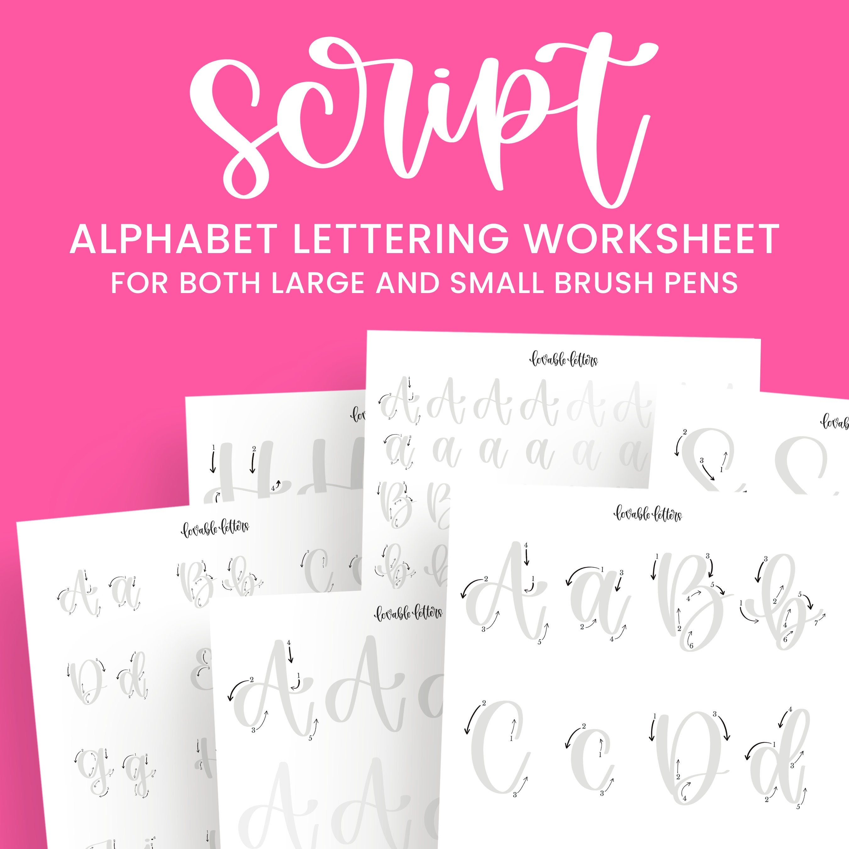 Script Alphabet Lettering Worksheet