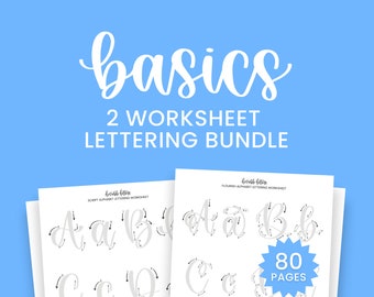 Basics Lettering Worksheet Bundle