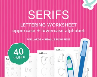 Serifs Alphabet Lettering Worksheet | Classic Print Letters with a Decorative Flair