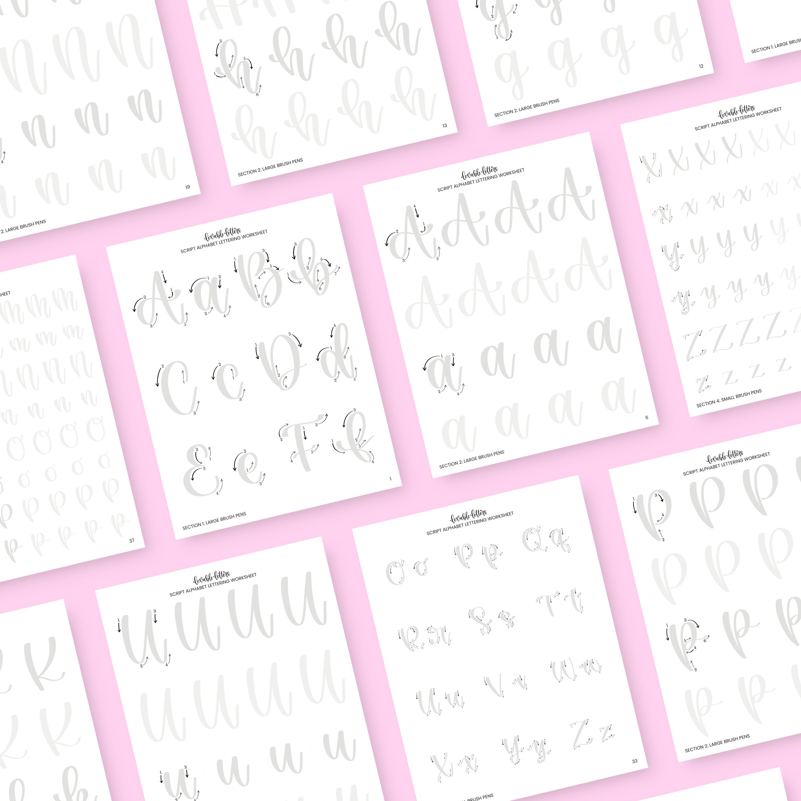 Learn to Letter Workbook // Lettering Worksheets // Digital Hand