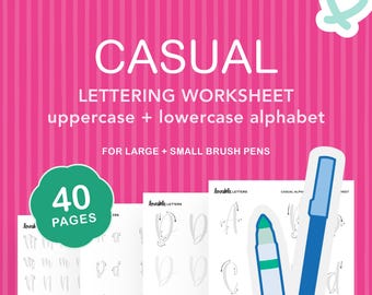 Casual Alphabet Lettering Worksheet | Relaxed Modern Style for Everyday Practice