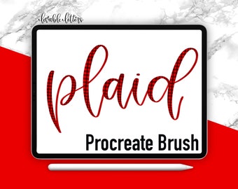 Plaid Lettering Brush | Calligraphy Brush | Hand Lettering Brush | Procreate Brush | Digital Lettering Brush | iPad Lettering | Script Brush