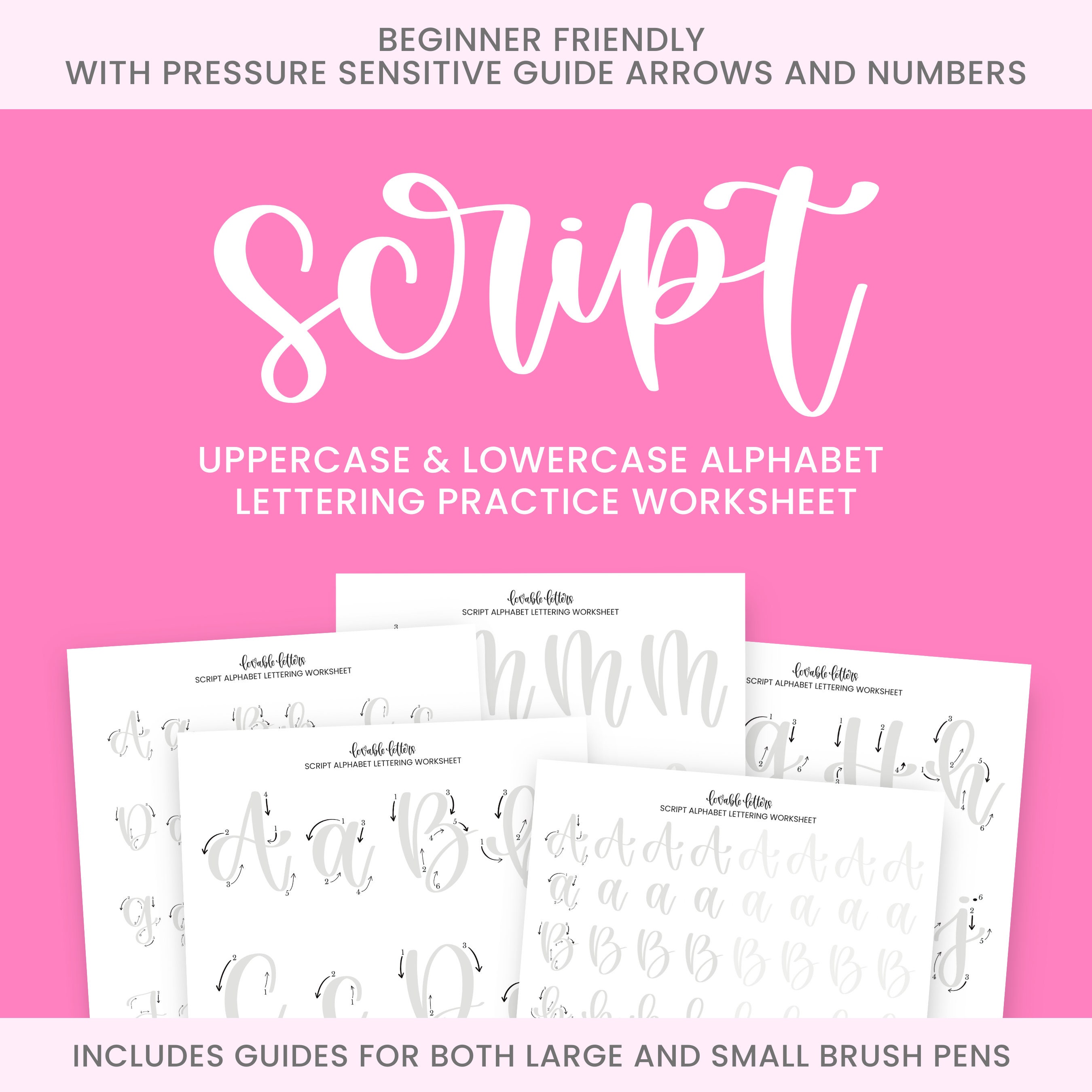 Faux Calligraphy for Beginners, Intro to Lettering Practice Sheets, Digital  Download Worksheets 