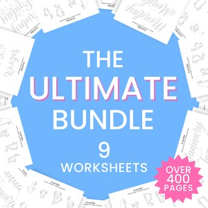 Ultimate Lettering Worksheet Bundle | Learn to Letter | Lettering Beginners | Hand Lettering and Modern Calligraphy Guide