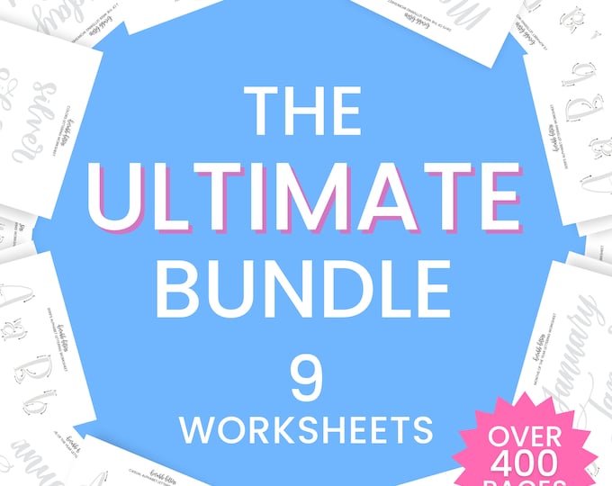 Featured listing image: Ultimate Lettering Worksheet Bundle