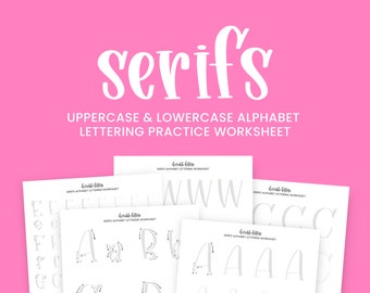 Serifs Alphabet Lettering Worksheet
