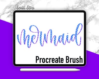 Mermaid Brush Pen | Procreate Lettering Brush | Digital Hand Lettering & Calligraphy | Compatible with the Procreate App for Ipad