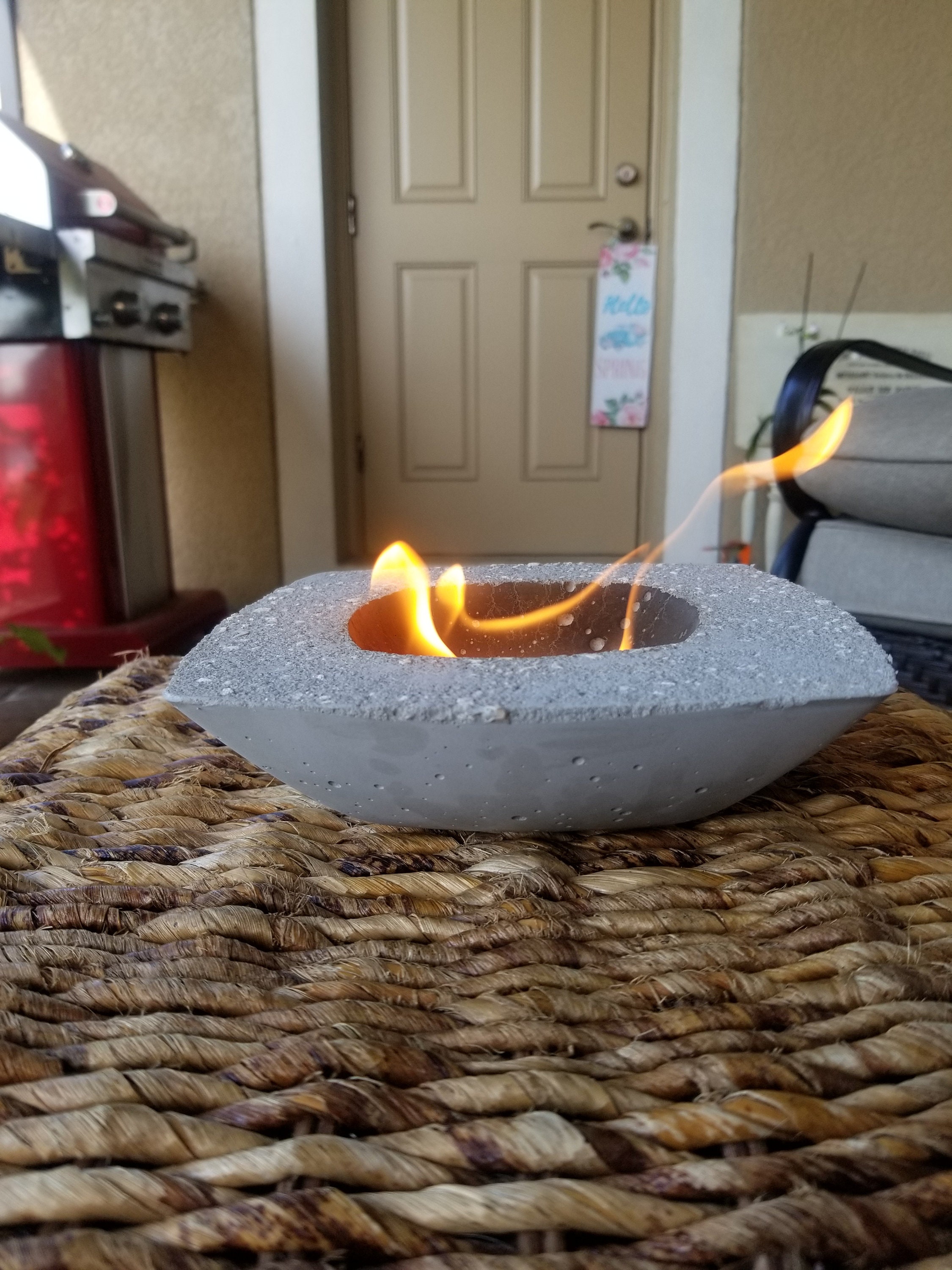 Tabletop Fire Bowl/Tabletop Fireplace/Concrete Fire Bowl Etsy