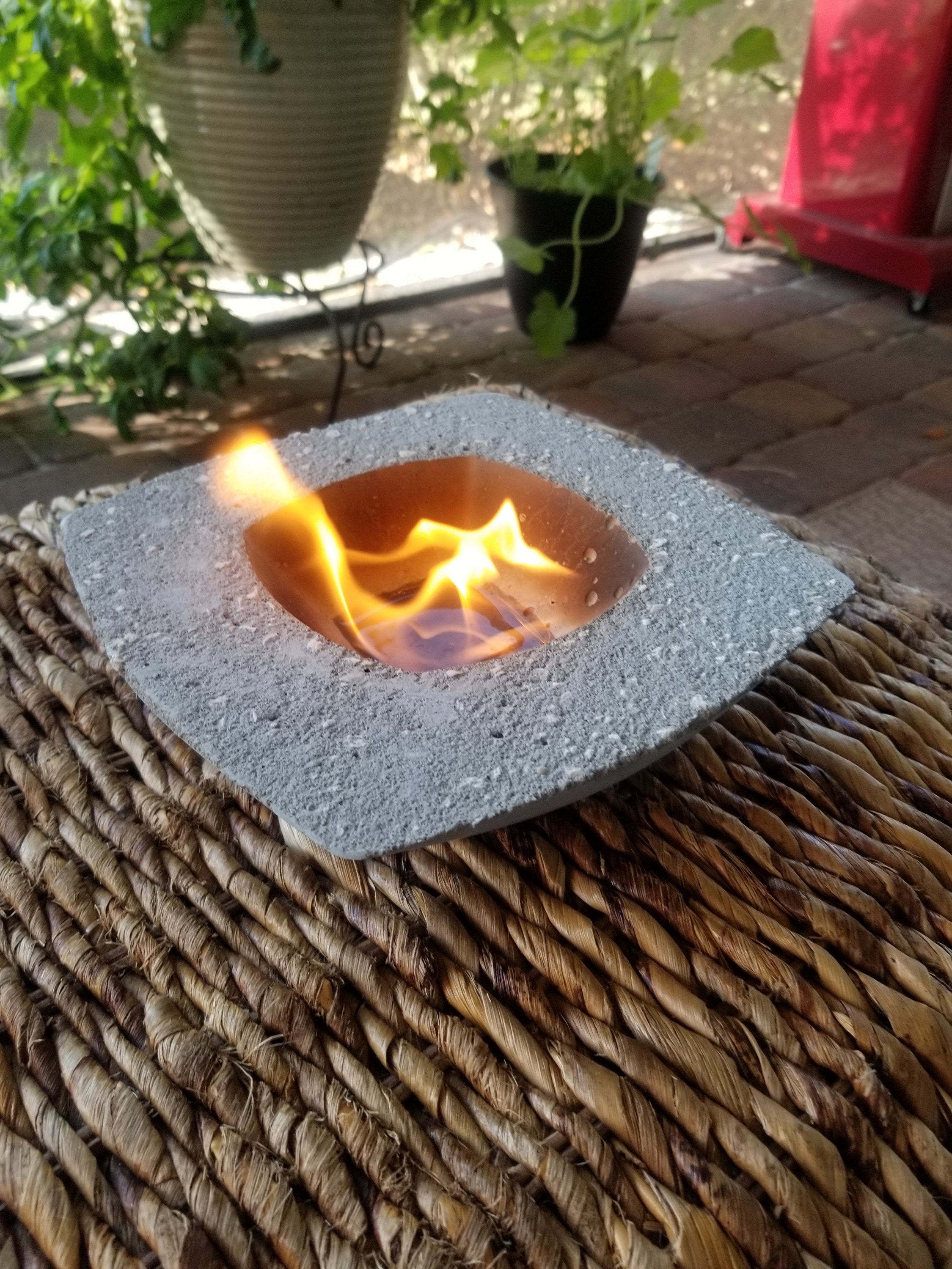 Tabletop Fire Bowl/Tabletop Fireplace/Concrete Fire Bowl Etsy