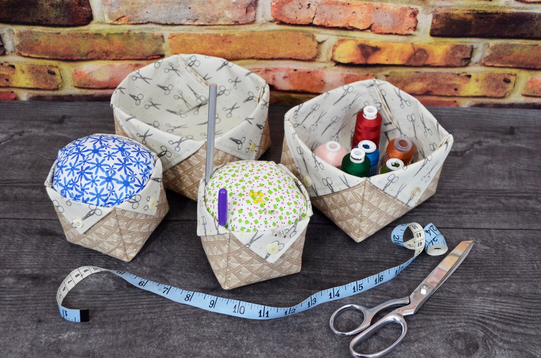 Pincushions and Sewing Basket Set Stickpins Sewing Tools Etsy