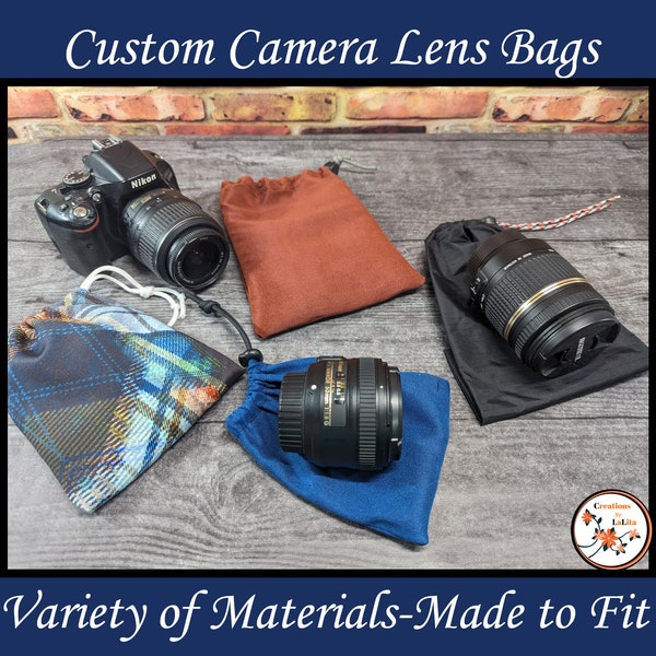 Camera Lens Bag - Custom Ordered Camera Lens Bag - Microfiber Camera Lens Bags, Drawstring Bag