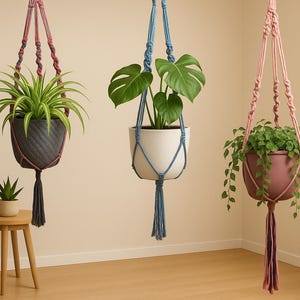 Handmade Macramé Plant Hanger – Custom Colors & Boho Home Decor