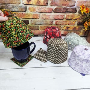 Handmade Insulated Tea Cozy & Coaster Set: Mat and Cover Keeps Tea Hot While Steeping