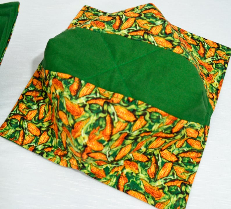 Microwave Bowl Cozies Corn with Green Fabric 2 Styles Available Each Sold Separately