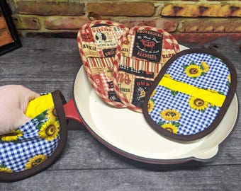 Stylish Pocket Pot Holder: Triple Batting, Insulated Oven Mitt