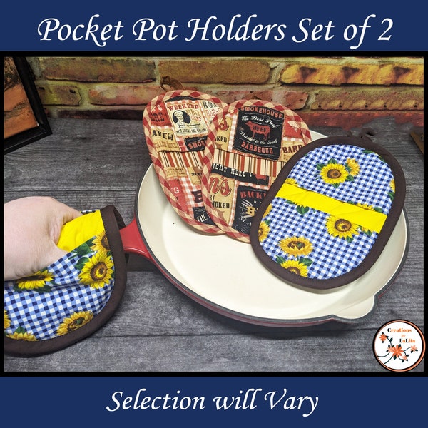 Pot Holders, Pocket Pot Holder, Retro Recipe and Italian Style, Oven Mitt, Kitchen Cooking Tool