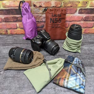 Custom Fit Camera Lens Bag: Suede, Nylon, or Padded DSLR Lens Protector