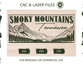 Smoky Mountains Tennessee - SVG -  CNC Laser File (Digital Download)